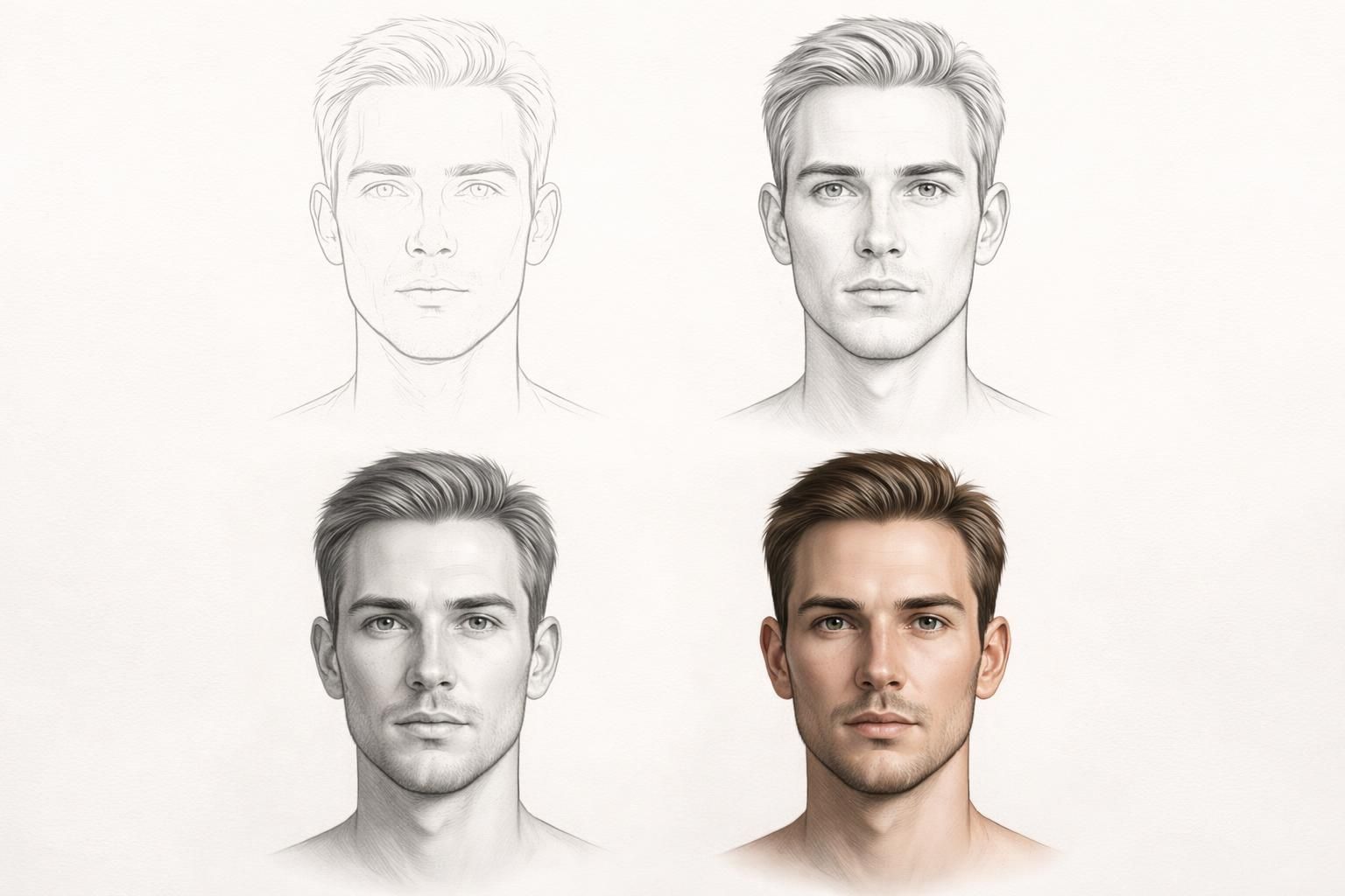 apprenez à dessiner un visage réaliste grâce à ce tutoriel détaillé, vous guidant étape par étape pour maîtriser chaque trait et expression.
